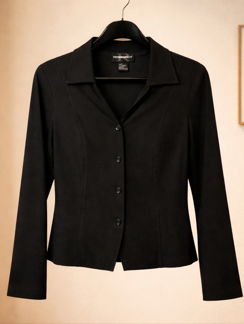 Requirements Black Tailored Button-Front Blazer